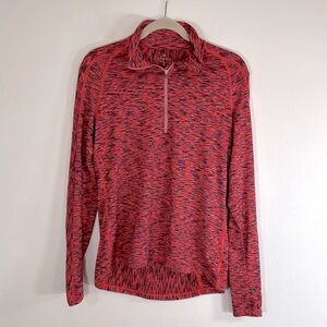 Athleta Mendoza Activewear Stretch Women’s Size M Orange Heather Pullover Top